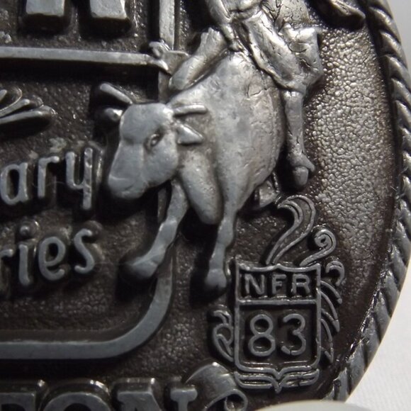 National Finals Rodeo 1983 Hesston 25th Anniversary First Edition Belt Buckle - Picture 6 of 10